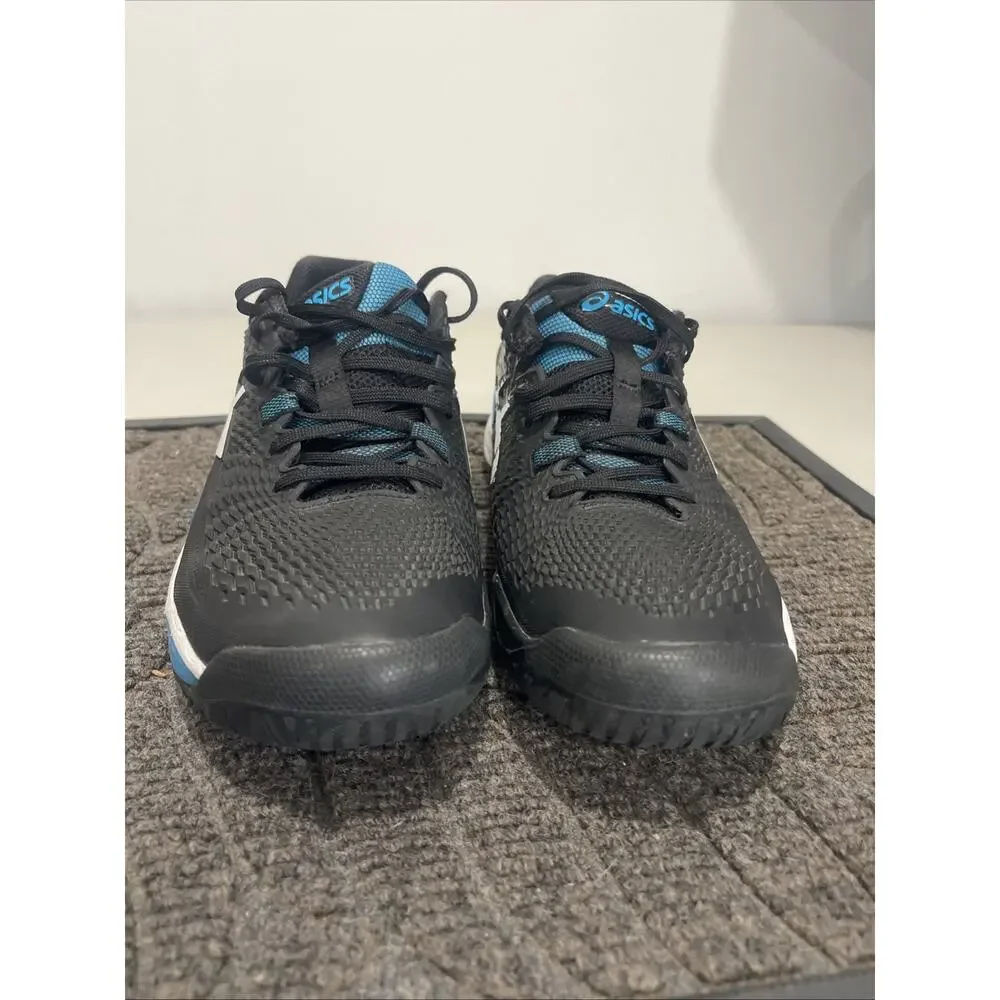 ASICS Gel Resolution 9.5 Black/Blue 1041A330-001 Men 9.5 Tennis Shoe Pickle Ball